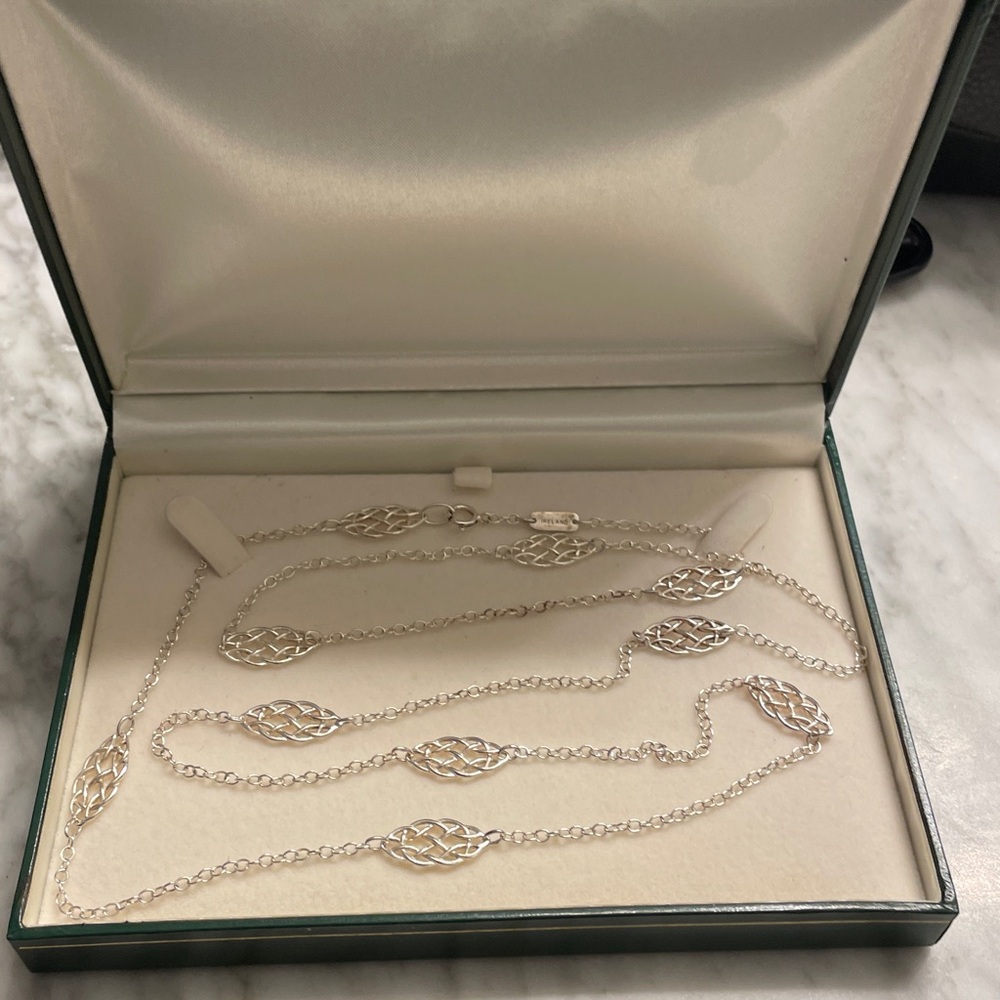 Sterling Celtic knot Delicate Geometric Necklace from Ireland
